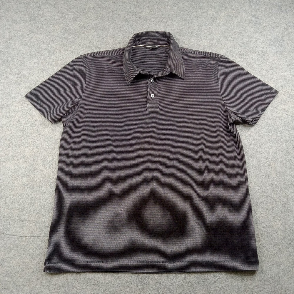 Express Polo Shirt Mens Large Gray Design Studio Micro Stripe Stretch Jersey Top